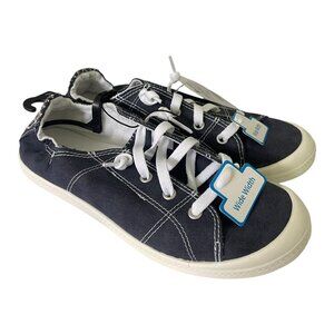 *WIDE WIDTH BLUE Time and Tru Women's Scrunch Back Slip-On Sneaker Size 11 wide